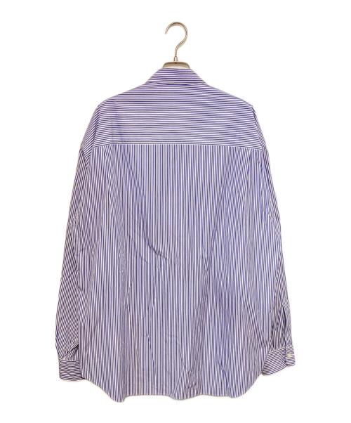 H BEAUTY&YOUTH（エイチ ビューティー&ユース）H BEAUTY&YOUTH (エイチ ビューティー&ユース) BALLOON SLEEVE REGULAR COLLAR SHIRT ブルー×ホワイト サイズ:Ⅼの古着・服飾アイテム