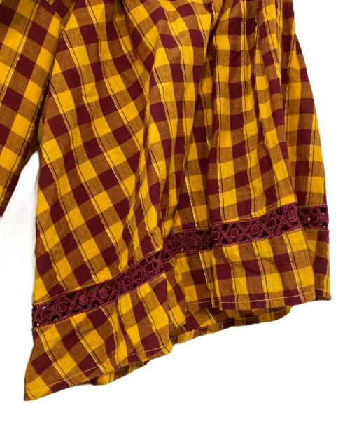 sara mallika（サラマリカ）sara mallika (サラマリカ) チェックワンピース イエロー×レッド サイズ:記載なしの古着・服飾アイテム