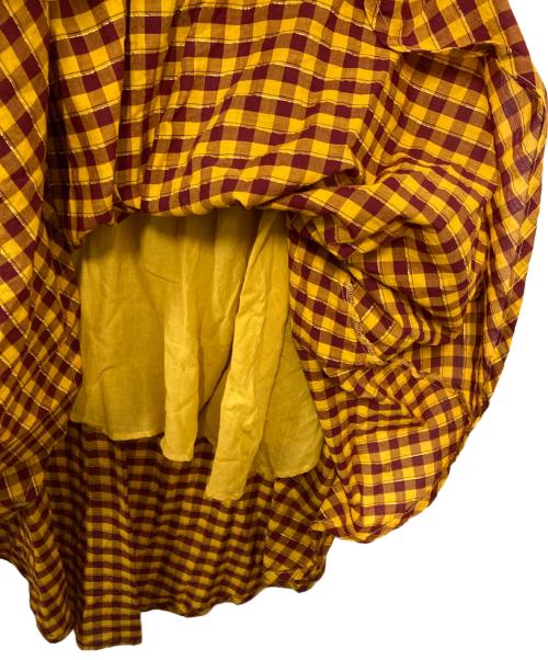 sara mallika（サラマリカ）sara mallika (サラマリカ) チェックワンピース イエロー×レッド サイズ:記載なしの古着・服飾アイテム