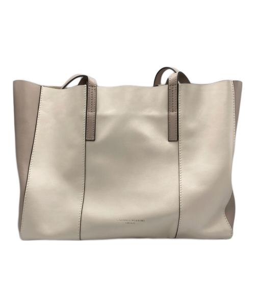 GIANNI CHIARINI（ジャンニ キアリーニ）GIANNI CHIARINI (ジャンニ キアリーニ) レザートートバッグ ベージュの古着・服飾アイテム