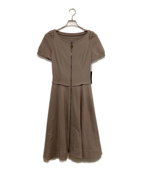 FOXEY NEWYORK（フォクシーニューヨーク）FOXEY NEWYORK (フォクシーニューヨーク) ジップアップワンピース ブラウン サイズ:38の古着・服飾アイテム