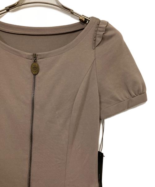 FOXEY NEWYORK（フォクシーニューヨーク）FOXEY NEWYORK (フォクシーニューヨーク) ジップアップワンピース ブラウン サイズ:38の古着・服飾アイテム