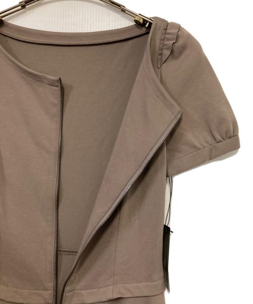 FOXEY NEWYORK（フォクシーニューヨーク）FOXEY NEWYORK (フォクシーニューヨーク) ジップアップワンピース ブラウン サイズ:38の古着・服飾アイテム
