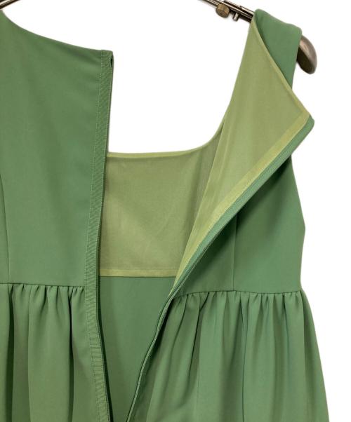 FOXEY NEWYORK（フォクシーニューヨーク）FOXEY NEWYORK (フォクシーニューヨーク) エンパイアノースリーブワンピース グリーン サイズ:38の古着・服飾アイテム