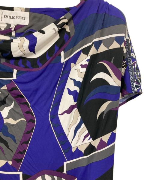 Emilio Pucci（エミリオ プッチ）Emilio Pucci (エミリオ プッチ) ストレッチワンピース パープル×ネイビー サイズ:40の古着・服飾アイテム