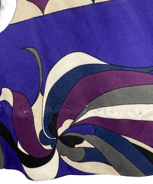 Emilio Pucci（エミリオ プッチ）Emilio Pucci (エミリオ プッチ) ストレッチワンピース パープル×ネイビー サイズ:40の古着・服飾アイテム