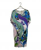 Emilio Pucciエミリオ プッチ）の古着「総柄ストレッチワンピース」｜グリーン×ブルー