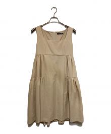 FOXEY NEWYORK（フォクシーニューヨーク）の古着「エンパイアノースリーブワンピース」｜ベージュ