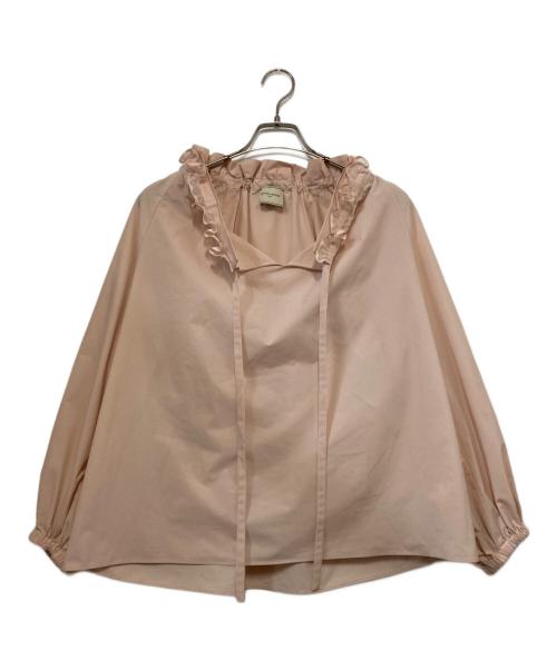 UNITED ARROWS TOKYO（ユナイテッドアローズトウキョウ）UNITED ARROWS TOKYO (ユナイテッドアローズトウキョウ) オーガンジーフリルリボンブラウス プルオーバーブラウス ピンク サイズ:記載なしの古着・服飾アイテム