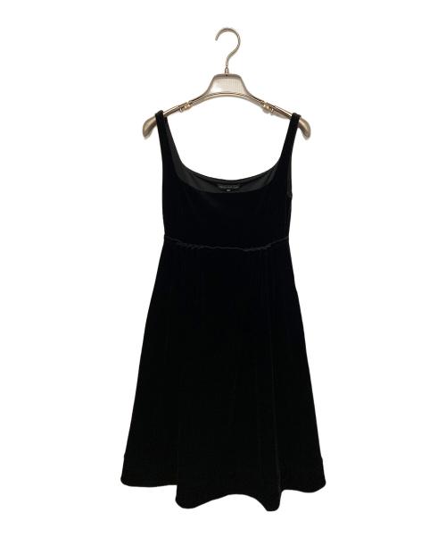 FOXEY NEWYORK（フォクシーニューヨーク）FOXEY NEWYORK (フォクシーニューヨーク) ノースリーブベロアワンピース ブラック サイズ:38の古着・服飾アイテム