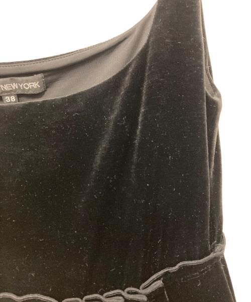 FOXEY NEWYORK（フォクシーニューヨーク）FOXEY NEWYORK (フォクシーニューヨーク) ノースリーブベロアワンピース ブラック サイズ:38の古着・服飾アイテム