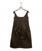 FOXEY NEWYORKフォクシーニューヨーク）の古着「ノースリーブフレアワンピース」｜ブラウン