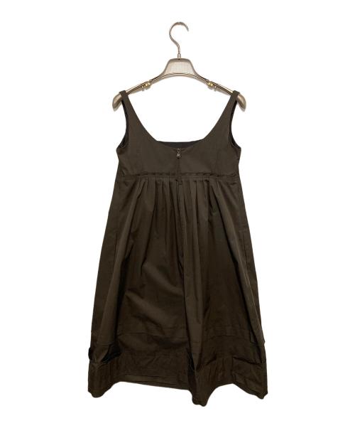 FOXEY NEWYORK（フォクシーニューヨーク）FOXEY NEWYORK (フォクシーニューヨーク) ノースリーブフレアワンピース ブラウン サイズ:38の古着・服飾アイテム