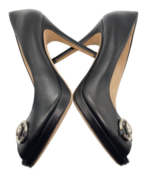 GUCCI（グッチ）GUCCI (グッチ) ホースビットハイヒールサンダル ブラック サイズ:37の古着・服飾アイテム