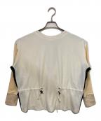 TOGA PULLAトーガ プルラ）の古着「ベロア切替カットソー」｜ホワイト×グリーン