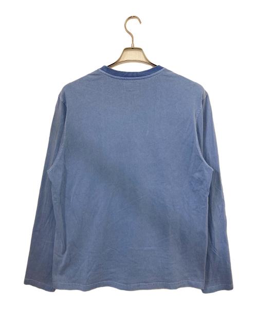 stussy（ステューシー）stussy (ステューシー) River Long Sleeve L/S  / リバー刺繍ロゴ長袖Tシャツ ブルー サイズ:Ⅼの古着・服飾アイテム