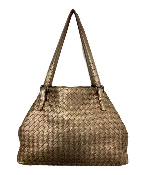 BOTTEGA VENETA（ボッテガベネタ）BOTTEGA VENETA (ボッテガベネタ) イントレチャートトートバッグ ブロンズの古着・服飾アイテム