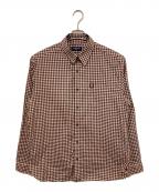 FRED PERRYフレッドペリー）の古着「チェックシャツ」｜ブラウン×ピンク