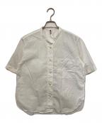 MHLエムエイチエル）の古着「バンドカラーシャツ」｜ホワイト