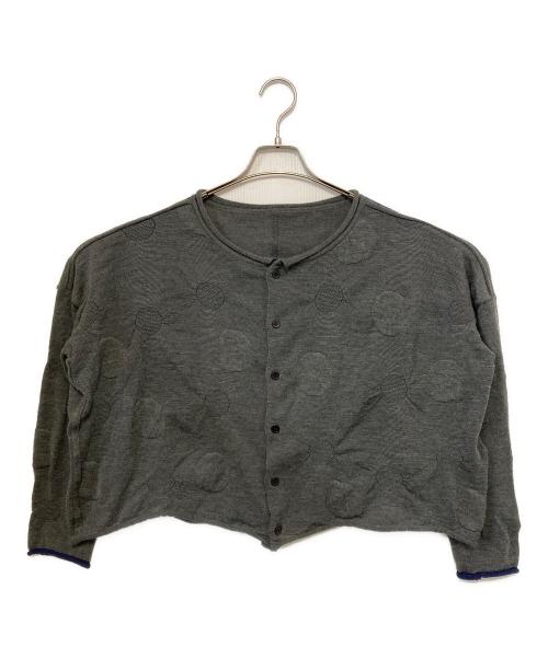Y's（ワイズ）Y's (ワイズ) サークルジャガードワイドカーディガン グレー サイズ:2の古着・服飾アイテム