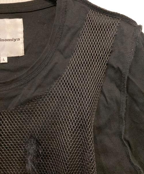 noir kei ninomiya（ノワール ケイ ニノミヤ）noir kei ninomiya (ノワール ケイ ニノミヤ) チュールドッキングカットソー ブラック サイズ:Ⅼの古着・服飾アイテム