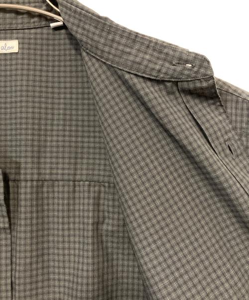 STEVEN ALAN（スティーブンアラン）STEVEN ALAN (スティーブンアラン) TRミニチェックレギュラーカラーシャツ グレー×ブラック サイズ:XLの古着・服飾アイテム