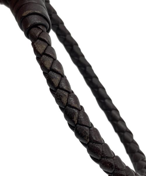 BOTTEGA VENETA（ボッテガベネタ）BOTTEGA VENETA (ボッテガベネタ) レザーイントレチャートブレスレット ブラウンの古着・服飾アイテム