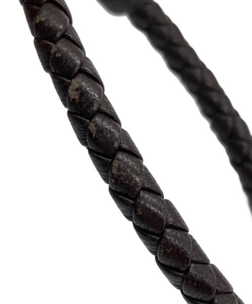 BOTTEGA VENETA（ボッテガベネタ）BOTTEGA VENETA (ボッテガベネタ) レザーイントレチャートブレスレット ブラウンの古着・服飾アイテム