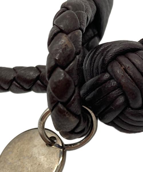 BOTTEGA VENETA（ボッテガベネタ）BOTTEGA VENETA (ボッテガベネタ) レザーイントレチャートブレスレット ブラウンの古着・服飾アイテム