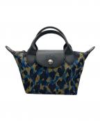 LONGCHAMPロンシャン）の古着「カモフラ舟型2WAYショルダーバッグS」｜ネイビー