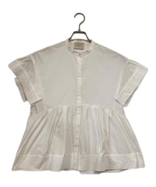UNITED ARROWS TOKYO（ユナイテッドアローズトウキョウ）UNITED ARROWS TOKYO (ユナイテッドアローズトウキョウ) タフタステッチペプラムブラウス ホワイト サイズ:記載なしの古着・服飾アイテム