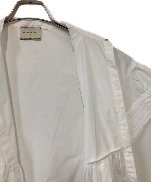 UNITED ARROWS TOKYO（ユナイテッドアローズトウキョウ）UNITED ARROWS TOKYO (ユナイテッドアローズトウキョウ) タフタステッチペプラムブラウス ホワイト サイズ:記載なしの古着・服飾アイテム