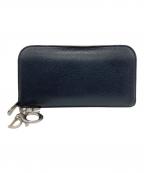 Christian Diorクリスチャン ディオール）の古着「ディオリッシモロゴチャーム付長財布」｜ネイビー