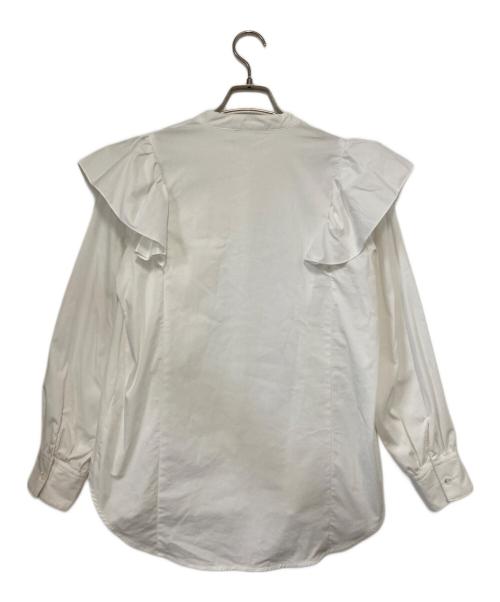ESTNATION（エストネーション）ESTNATION (エストネーション) ショルダーフリルシャツ ホワイト サイズ:36の古着・服飾アイテム