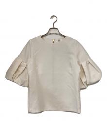 OBLI（オブリ）の古着「バックジップパフスリーブブラウス」｜ホワイト