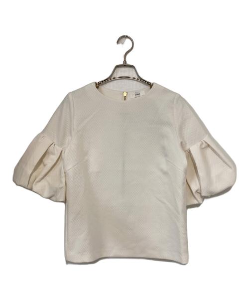 OBLI（オブリ）OBLI (オブリ) バックジップパフスリーブブラウス ホワイト サイズ:Fの古着・服飾アイテム