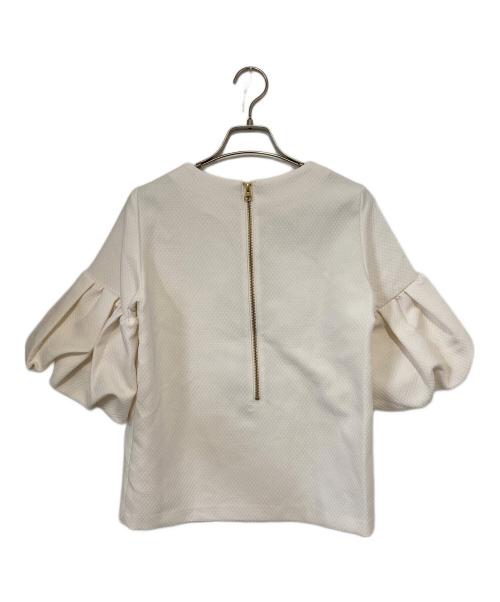 OBLI（オブリ）OBLI (オブリ) バックジップパフスリーブブラウス ホワイト サイズ:Fの古着・服飾アイテム
