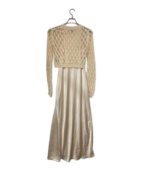 ALL SAINTS（オールセインツ）ALL SAINTS (オールセインツ) ERIN 2-IN-1 CROCHET JUMPER MAXI DRESS ベージュ サイズ:ＸＳの古着・服飾アイテム