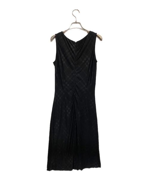 BURBERRY LONDON（バーバリーロンドン）BURBERRY LONDON (バーバリーロンドン) シャドウノバチェックノースリーブワンピース ブラック サイズ:36の古着・服飾アイテム