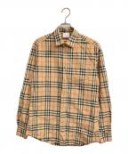 BURBERRYバーバリー）の古着「21SS バックロゴノバチェックシャツ」｜ベージュ×ブラック