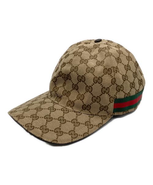 GUCCI（グッチ）GUCCI (グッチ) オリジナルGGキャンバスベースボールキャップ ベージュ サイズ:Ⅼ 59cmの古着・服飾アイテム