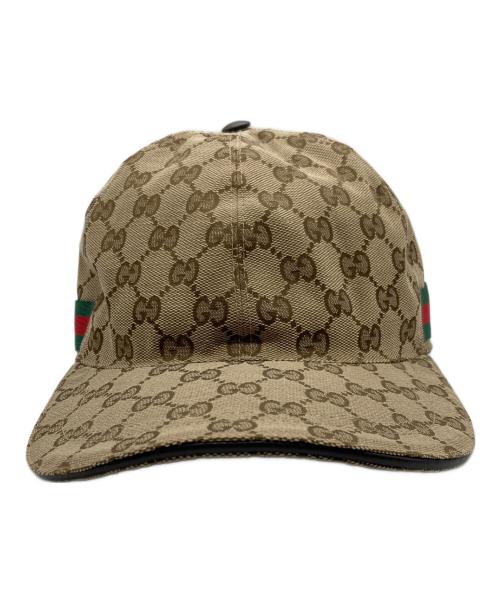 GUCCI（グッチ）GUCCI (グッチ) オリジナルGGキャンバスベースボールキャップ ベージュ サイズ:Ⅼ 59cmの古着・服飾アイテム