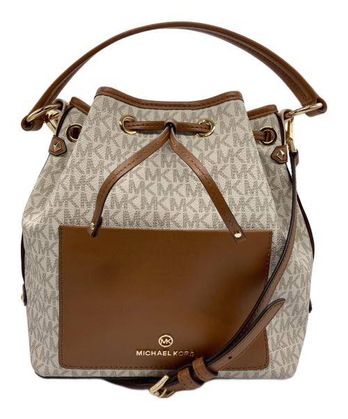 MICHAEL KORS（マイケル・コース）MICHAEL KORS (マイケルコース) 巾着2WAYショルダーバッグ ブラウンの古着・服飾アイテム