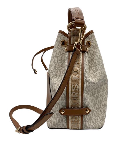 MICHAEL KORS（マイケル・コース）MICHAEL KORS (マイケルコース) 巾着2WAYショルダーバッグ ブラウンの古着・服飾アイテム