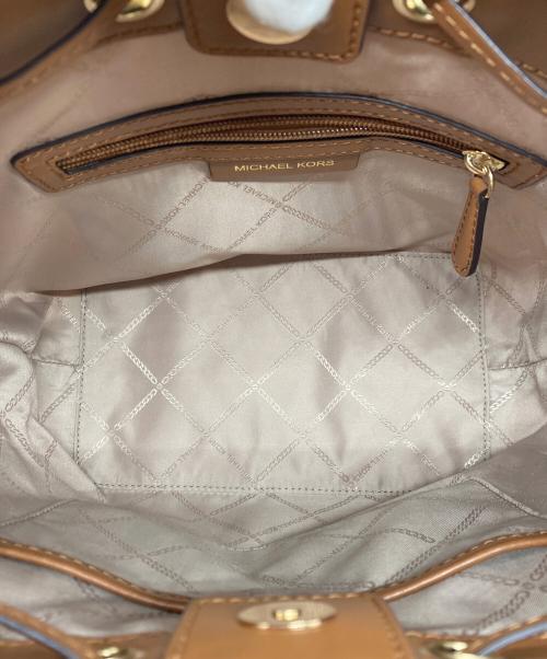 MICHAEL KORS（マイケル・コース）MICHAEL KORS (マイケルコース) 巾着2WAYショルダーバッグ ブラウンの古着・服飾アイテム