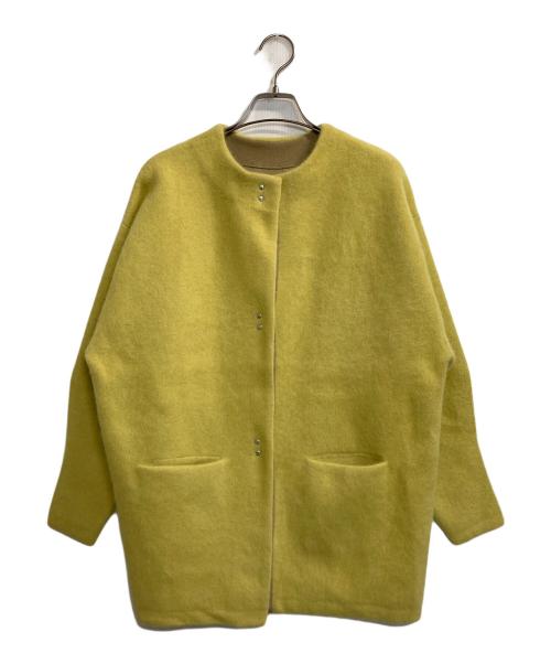 LAGUNA MOON（ラグナムーン）LAGUNA MOON (ラグナムーン) ラクーン配色ニットカーディガン イエロー サイズ:Fの古着・服飾アイテム