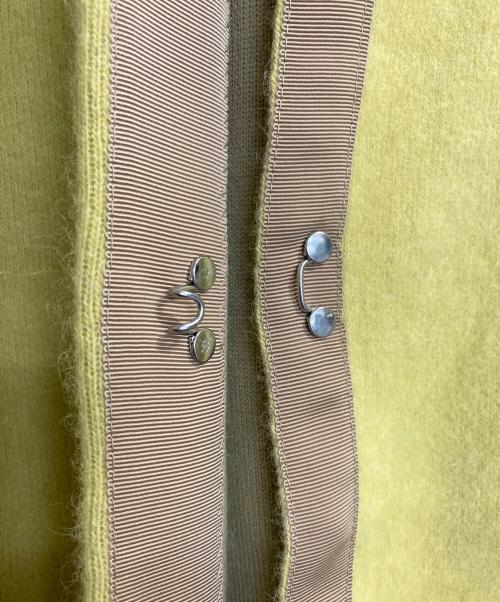 LAGUNA MOON（ラグナムーン）LAGUNA MOON (ラグナムーン) ラクーン配色ニットカーディガン イエロー サイズ:Fの古着・服飾アイテム