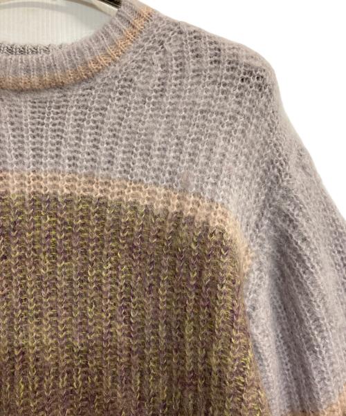 Ameri（アメリ）Ameri (アメリ) UND MOHAIR BICOLOR LOOSE KNIT/モヘヤバイカラールーズニット パープル×ブラウン サイズ:Ｆの古着・服飾アイテム