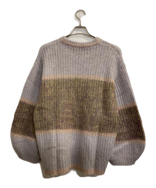 Ameri（アメリ）Ameri (アメリ) UND MOHAIR BICOLOR LOOSE KNIT/モヘヤバイカラールーズニット パープル×ブラウン サイズ:Ｆの古着・服飾アイテム