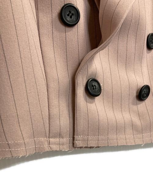 Ameri（アメリ）Ameri (アメリ) STRIPE SHORT JACKET/ストライプショートジャケット ピンク サイズ:Sの古着・服飾アイテム
